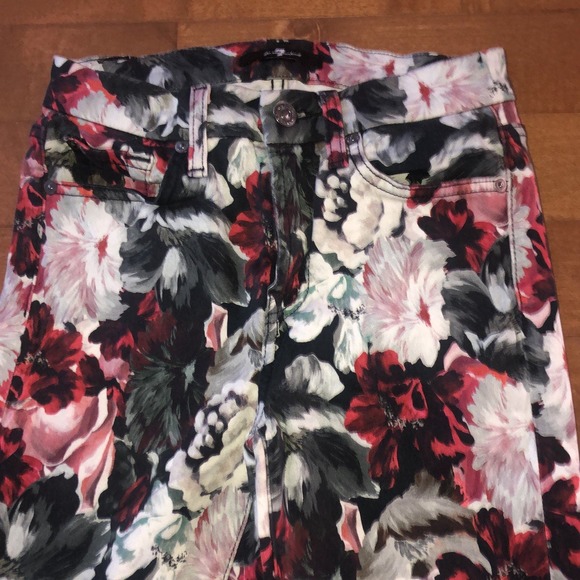 7 For All Mankind Mid-Rise Skinny Contour Jeans, Gallery Floral size 24 - Picture 5 of 12